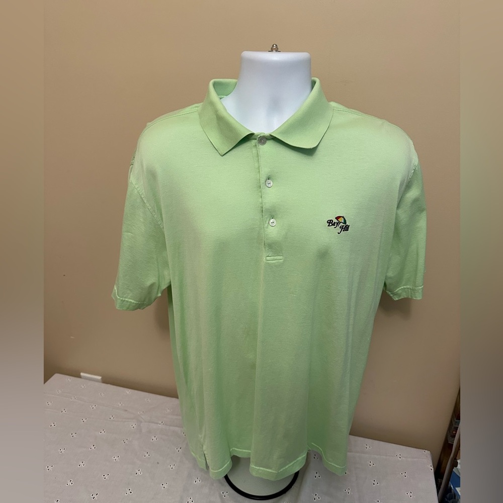 Peter Millar Large Polo 100% Cotton Light Green With Bay Hill Golf Logo